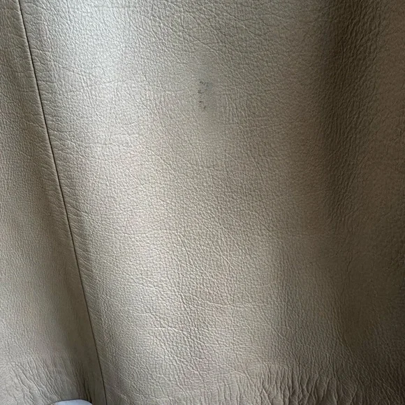 Vintage 80s 90s New Zealand Beige Snap Button-Front Boutique Leather Jacket